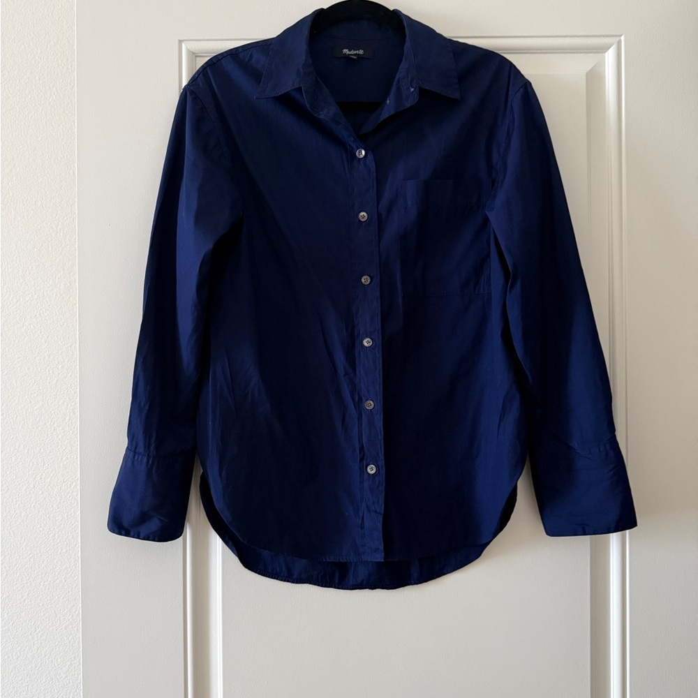 Madewell Deep Blue Oversized Button Down